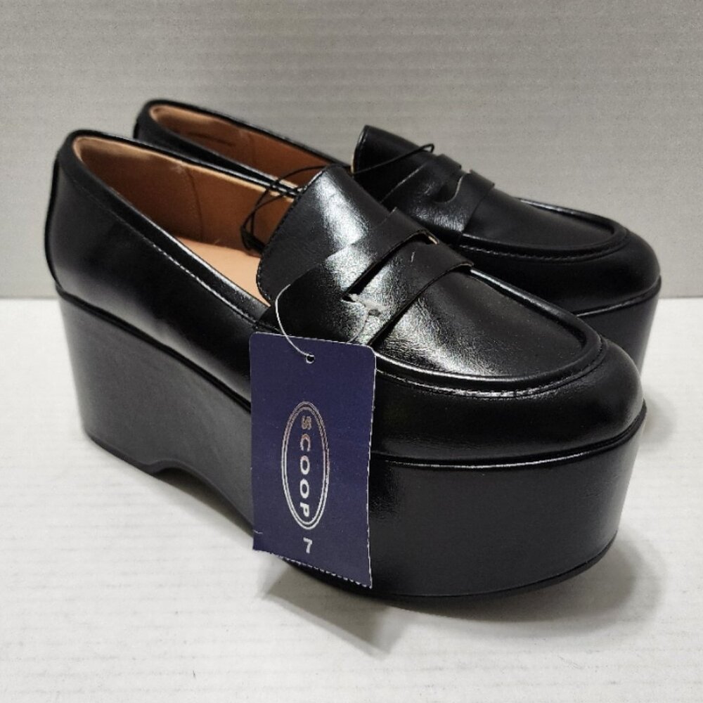 New Scoop Platform Penny Loafer - Black - Size 7